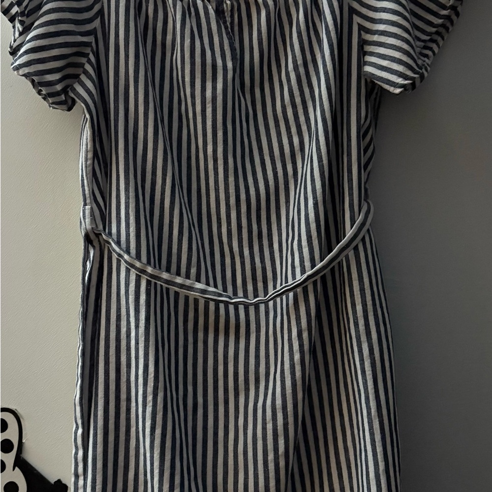 Chesley Navy and White Striped Dress